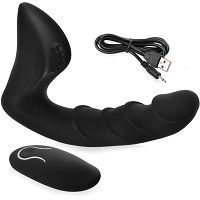 2w1 samonośny wibrator dla pań masażer prostaty dla mężczyzn - 10 sex funkcji + pilot - 79220693 - 2