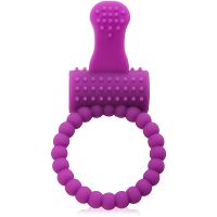 Kulkowy pierścień na penisa wibracje wypustki masaż - 72229690 - 2