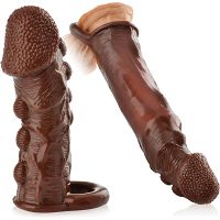 Nakładka na penisa przedłuża o 5,5 cm + pierścień na jądra - 72626870 - 3