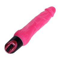 Różowy giętki żelowy anatomiczny wibrator z płynną wibracją 24 cm - 76745798 - 4
