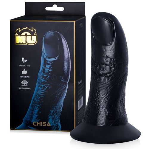Czarne dildo fantasy palec olbrzyma 19 cm z przyssawką - 70981942