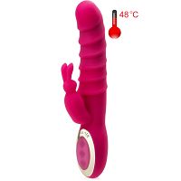 Podgrzewany 48 stc wibrator z króliczkiem 24 opcji wibracji falisty silikonowy - 72353600 - 3