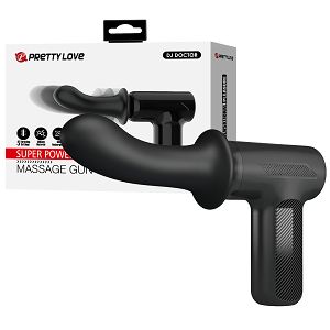 Czarny pistolet do masażu dla par 5 prędkości - 70641039
