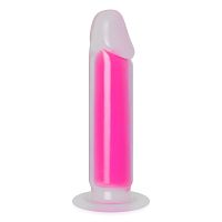 Różowe fluorescencyjne dildo penis 22 cm świeci w ciemności - 76338733 - 2