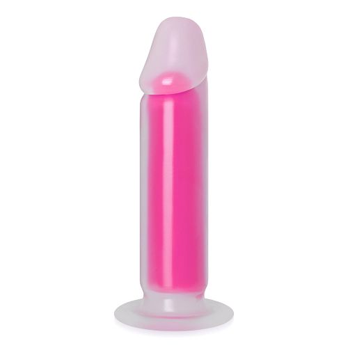 Różowe fluorescencyjne dildo penis 22 cm świeci w ciemności - 76338733