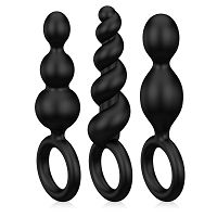 Satisfyer  Booty Call zestaw trzech  czarnych korków analnych - 70851211 - 2