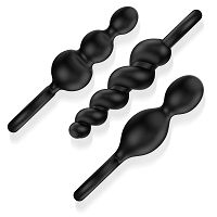 Satisfyer  Booty Call zestaw trzech  czarnych korków analnych - 70851211 - 4
