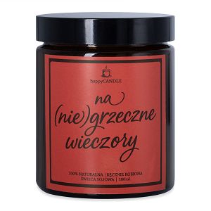 Świeca sojowa z napisem "Na niegrzeczne wieczory" na walentynki - 73835288