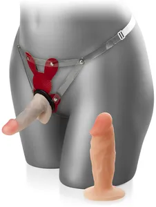 Dyskretny mini strap-on – 2 małe penisy penetracyjne do cipki i dupki - lbb 022034