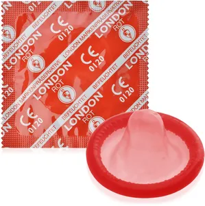 Durex london rot - prezerwatywy o smaku i zapachu soczystych truskawek - 1 szt - 70723559