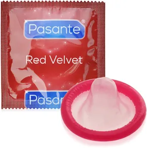 Pasante red velvet - czerwone prezerwatywy lateksowe - 1 szt - 76588160