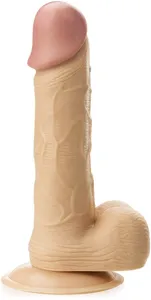 Duży penetrator dildo z przyssawką penis z jądrami - 77518690