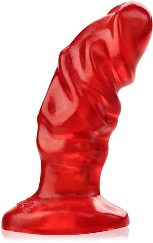 Czerwony żelowy korek analny w kształcie penisa - lbb 017003