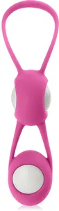 Zmysłowe silikonowe podwójne kulki gejszy – różowo-białe - 88686087