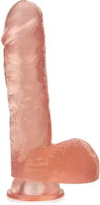 Duże dildo z jądrami penis na przyssawce - 75203085