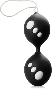 Zmysłowe czarne podwójne kulki gejszy „twin balls” – 78865391